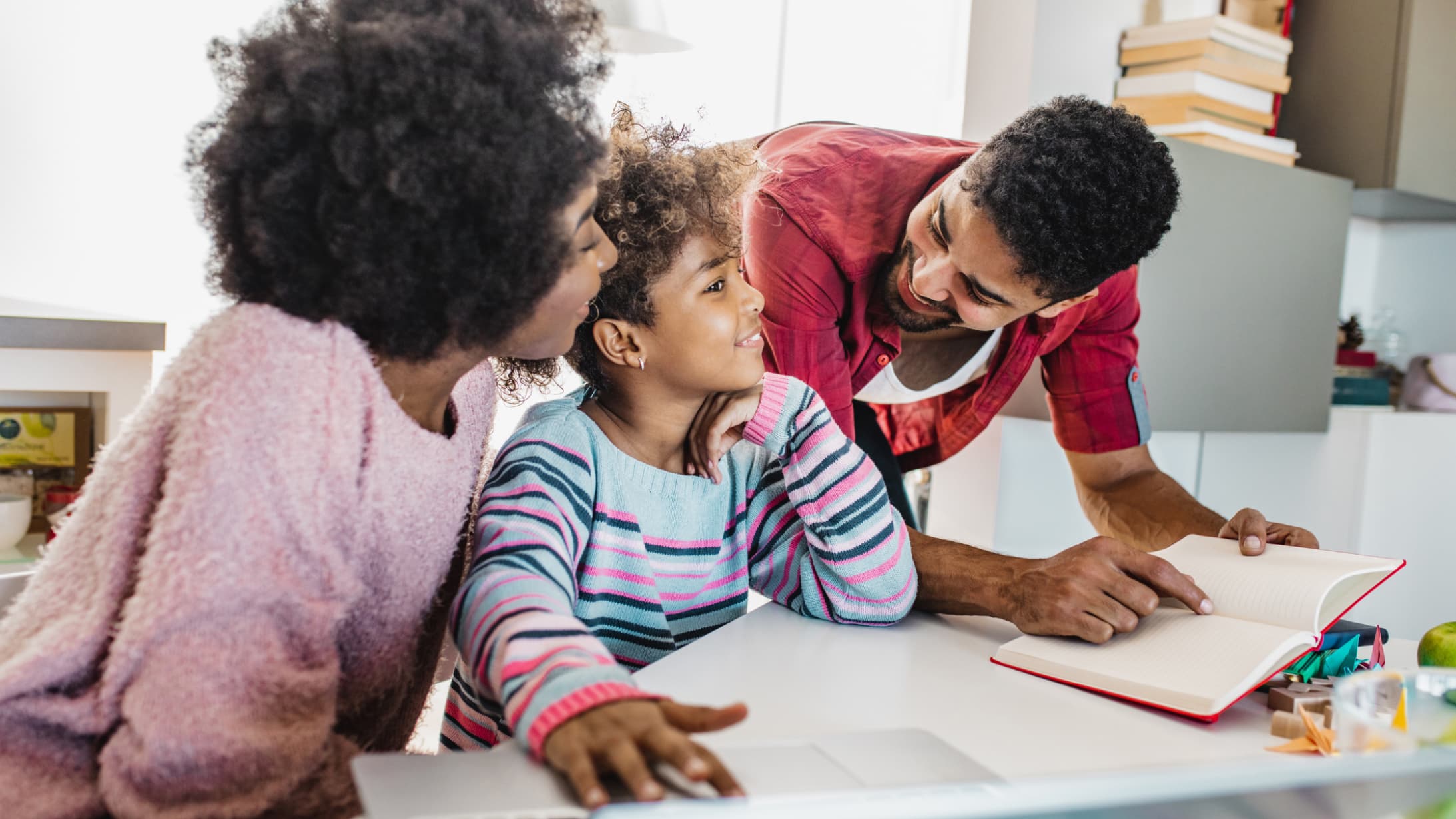 parents and child learning together